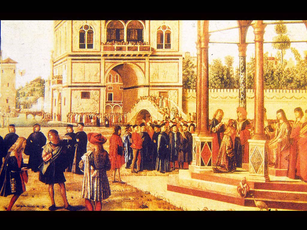 Легенда о святой Урсуле. Витторе Карпаччо. Фрагмент. Возвращение ослов в Англию. 1490-е. Галерея Академии, Венеция