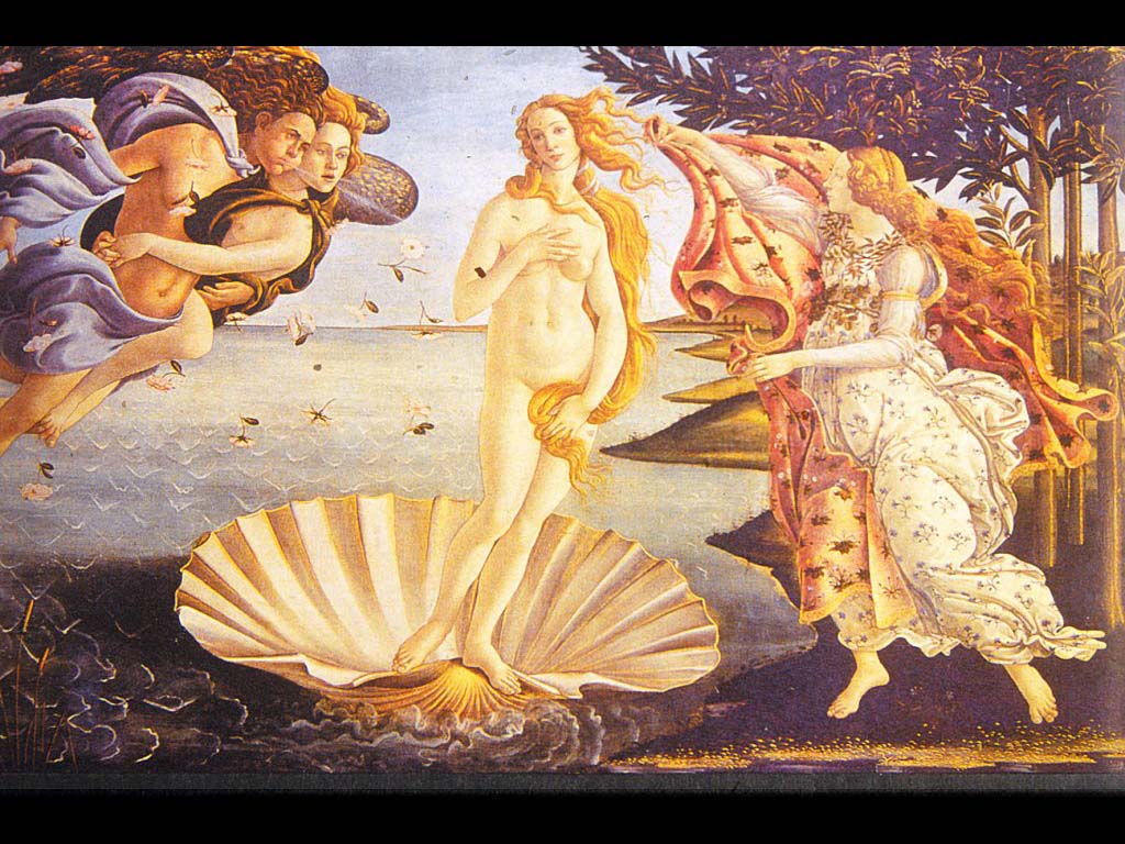 Рождение Венеры. Сандро Боттичелли. Около 1485. Галерея Уффици, Флоренция.