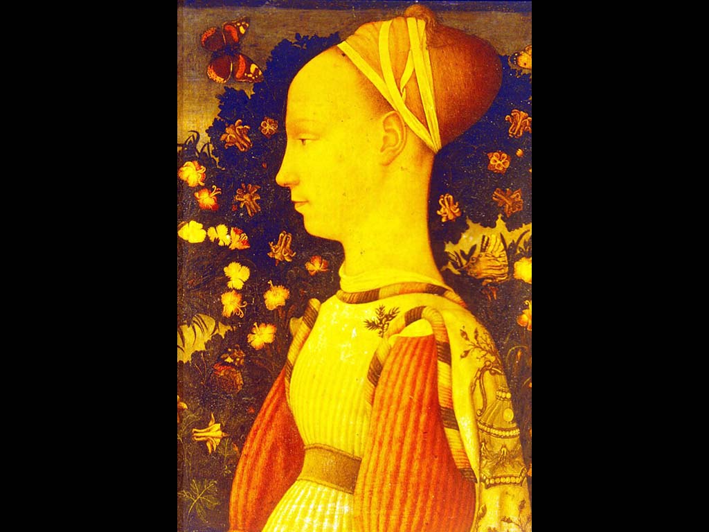 Портрет Джиневры д Эсте. Антонио Пизанелло. 1440-е. Лувр. Париж.