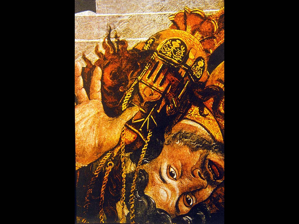 Наказание Корея, Дафана и Авирона. Сандро Боттичеллию Фреска Фрамент. 1482. Сикстинская капелла. Ватикан.