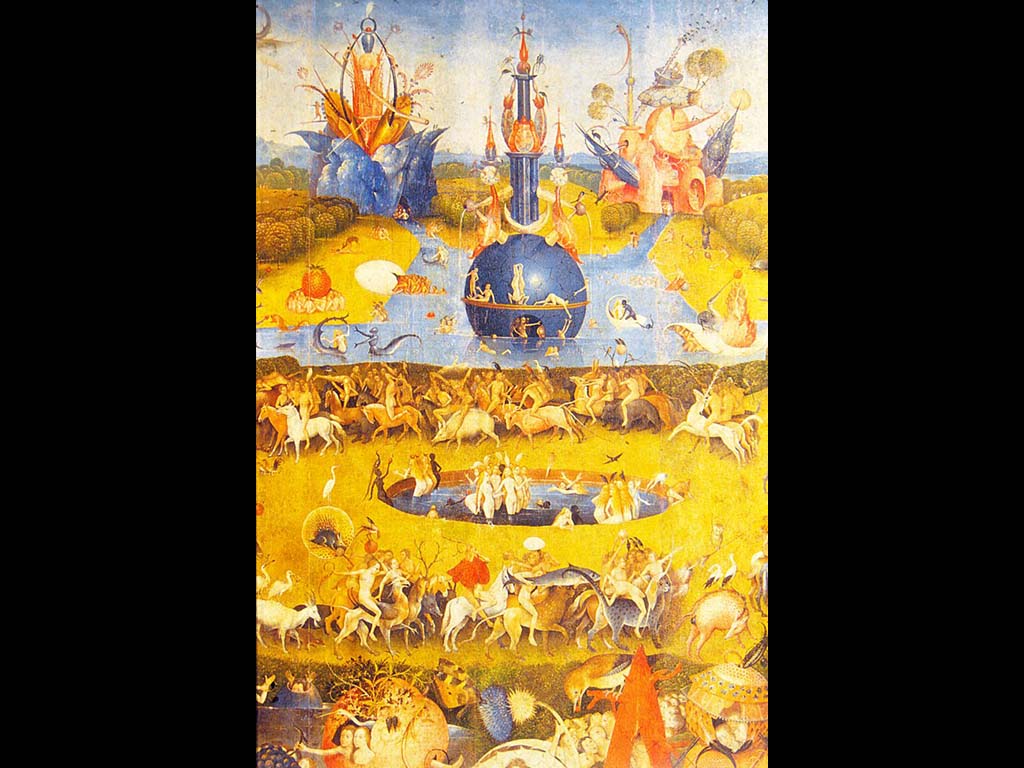 Алтарь «Сад земных наслаждений». Иероним Босх. Центральная часть триптиха. Фрагмент. 1490-е. Прадо, Мадрид.