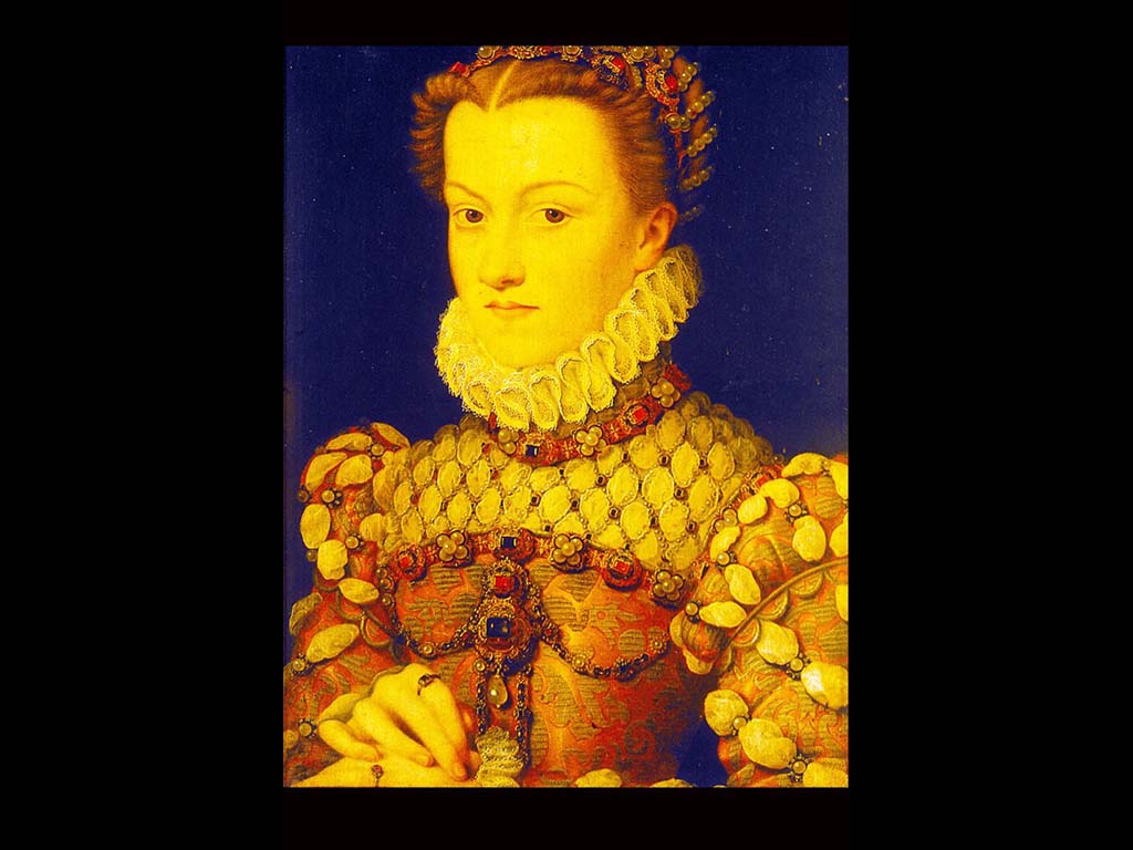 Портрет Елизаветы Австрийской. Франсуа Клуз. Окло 1571. Лувр, Парииж.